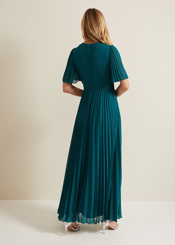 Yasmina Pleated Maxi Dress