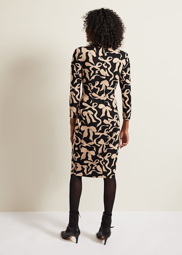 Brooke Jersey Bow Bodycon Midi Dress