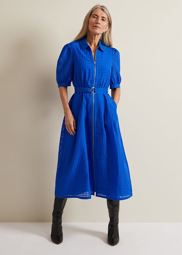 Vintage Loose Blue Sweater Dresses Women Causal Winter Clothes Q81056–  FantasyLinen