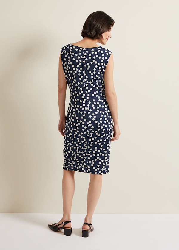 Josey Jersey Spot Bodycon Midi Dress