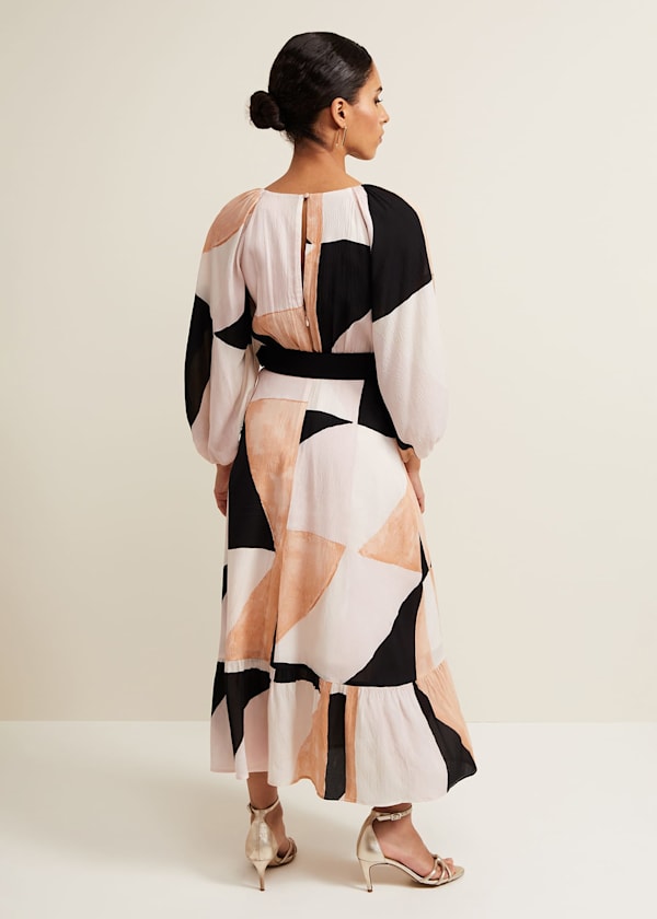 Petite Sophia Colour Block Belted Dress