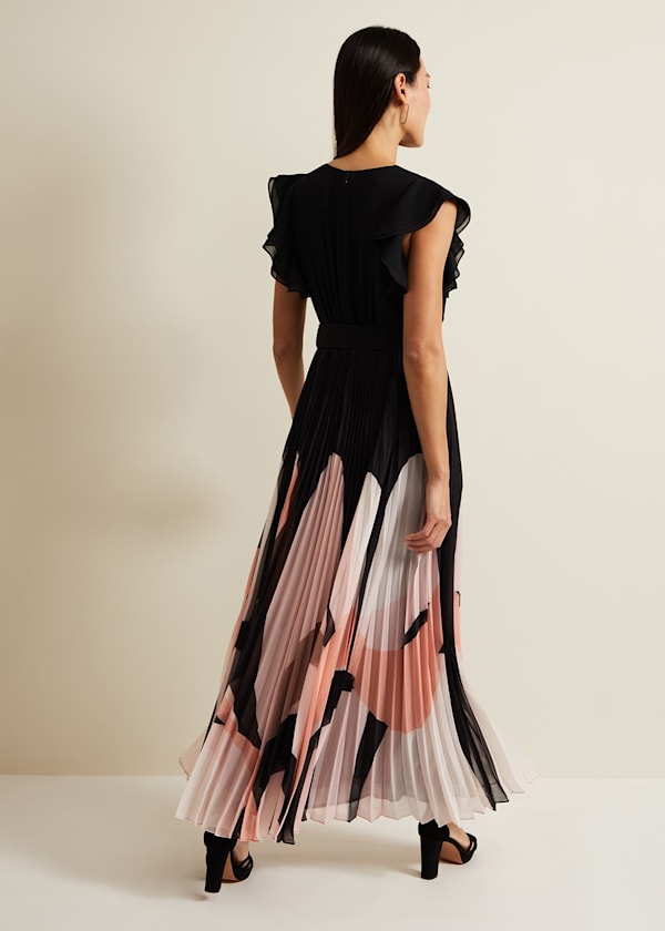 Isla Printed Skirt Ruffle Top Maxi Dress