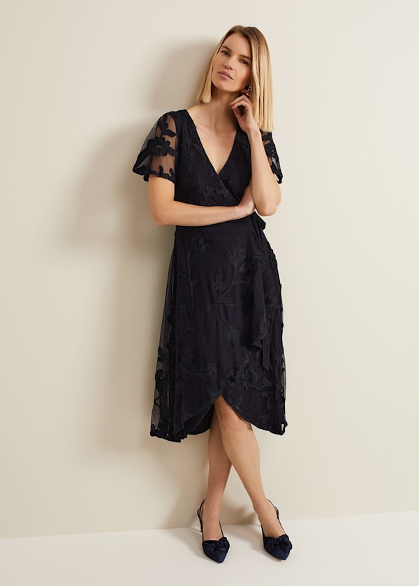 Clara Tapework Wrap Dress