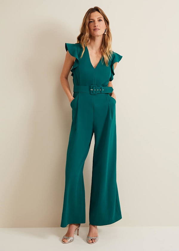 Petite Lissia Green Wide Leg Jumpsuit