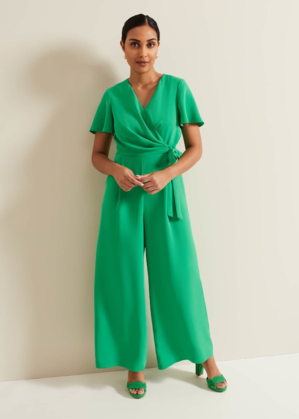 Petite Julissa Green Wide Leg Jumpsuit