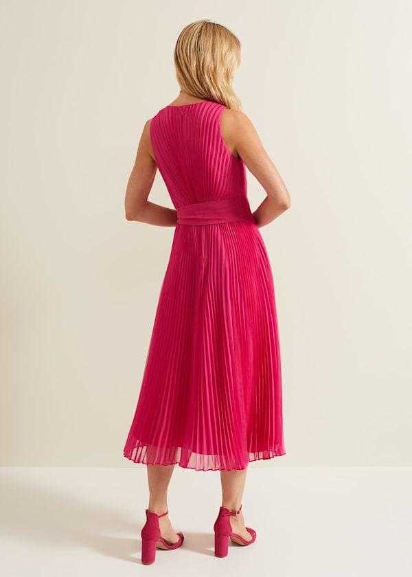 Simara Pleated Midi Dress