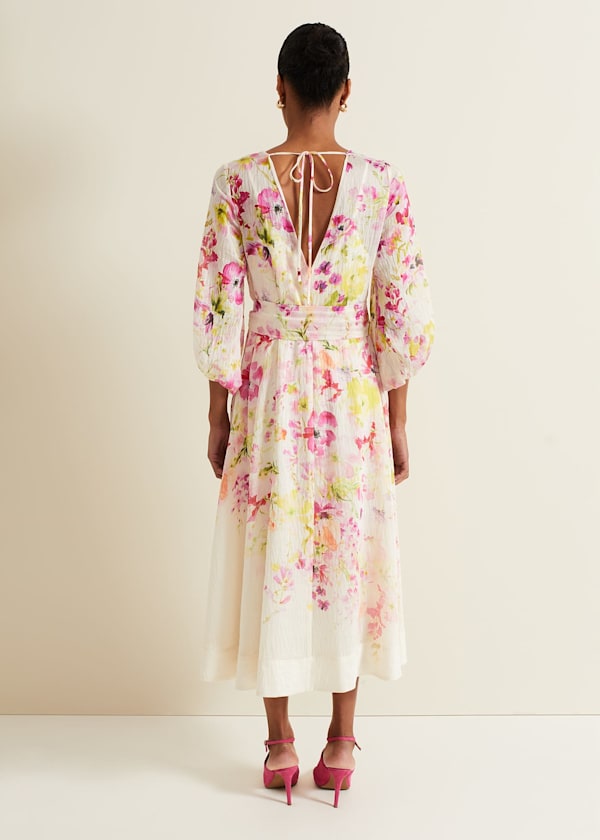 Clancy Floral Print Fit And Flare Dress