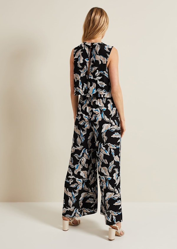 Aubrey Leaf Print Jumpsuit