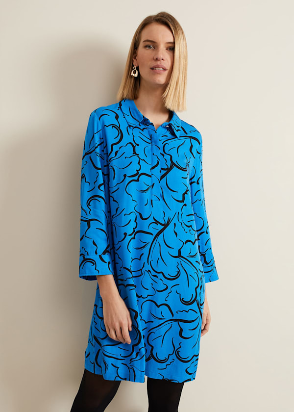 Marina Leaf Print Tunic Dress