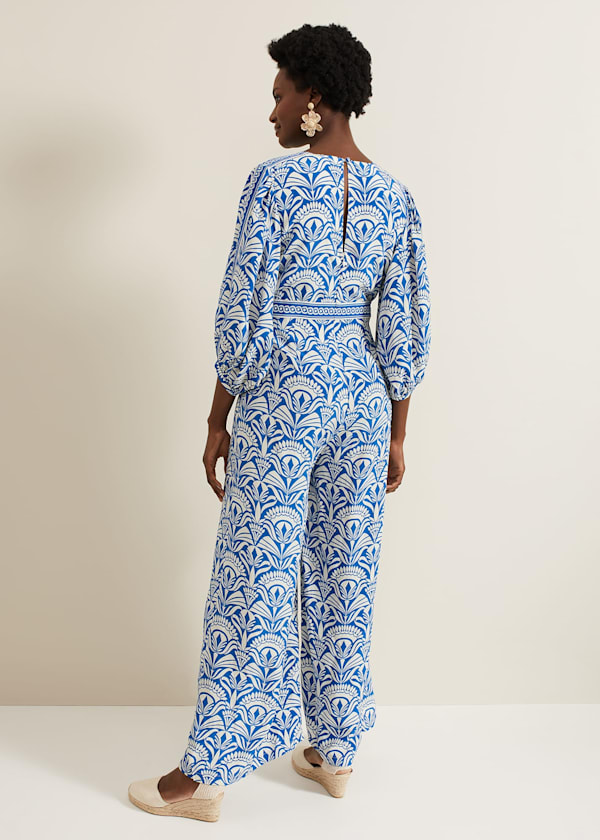 Amy Print V Neck Jumpsuit
