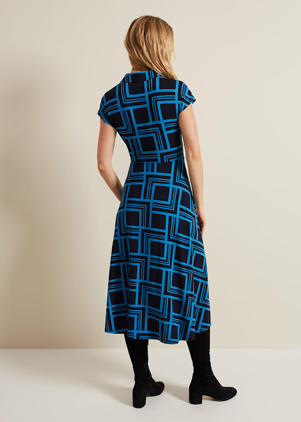 April Short Sleeve Geo Dress