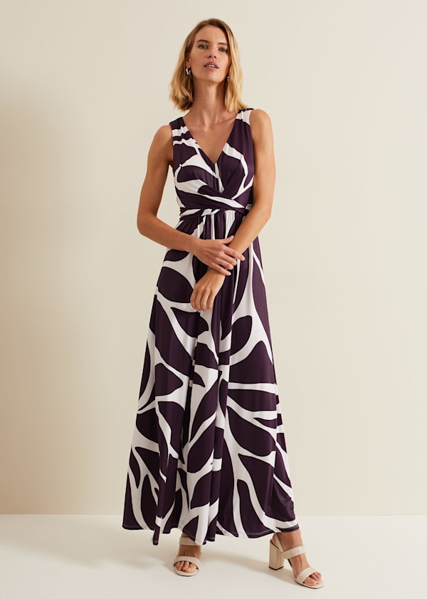 Palmer Leaf Print Maxi Dress