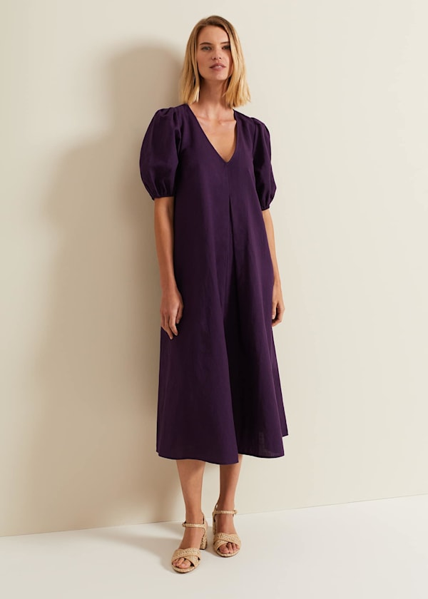 Lotty Puff Sleeve Midi Dress