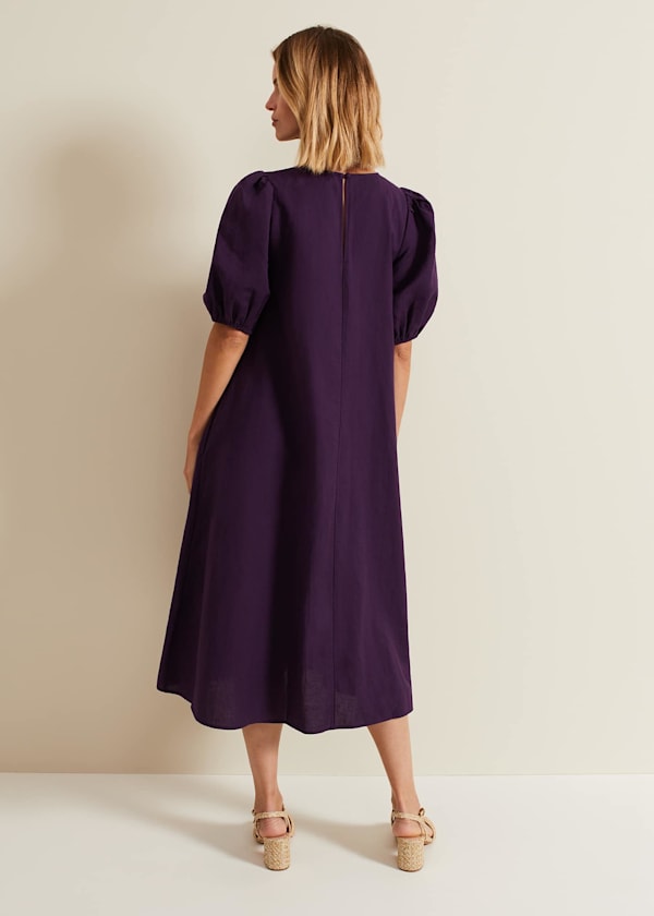 Lotty Puff Sleeve Midi Dress