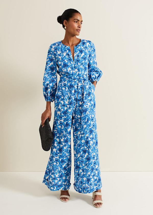 Rosey Jumpsuit mit Reißverschluss in Blumen-Print