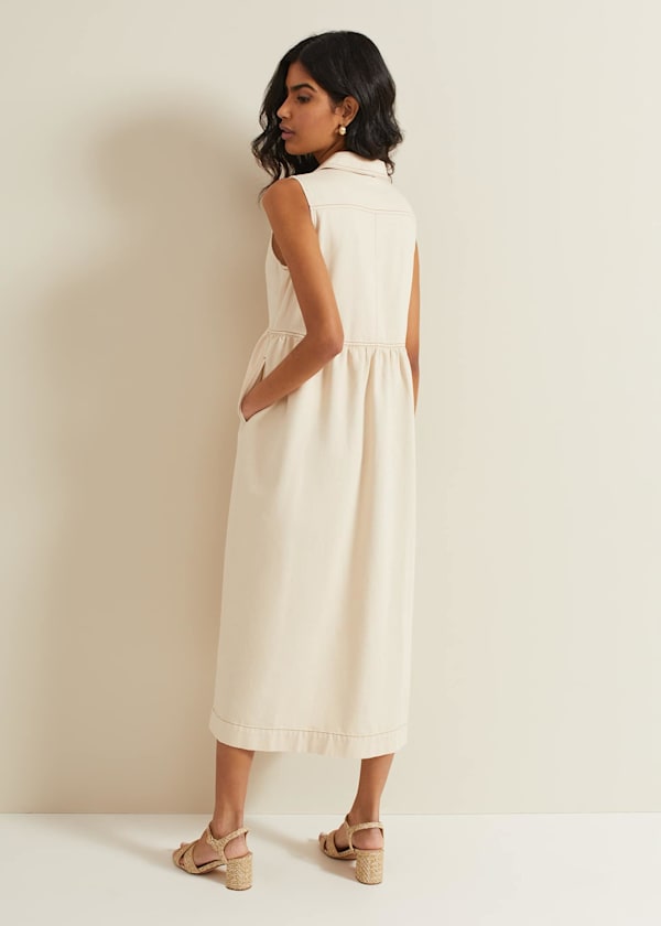 Blakely Zip Denim Midi Dress