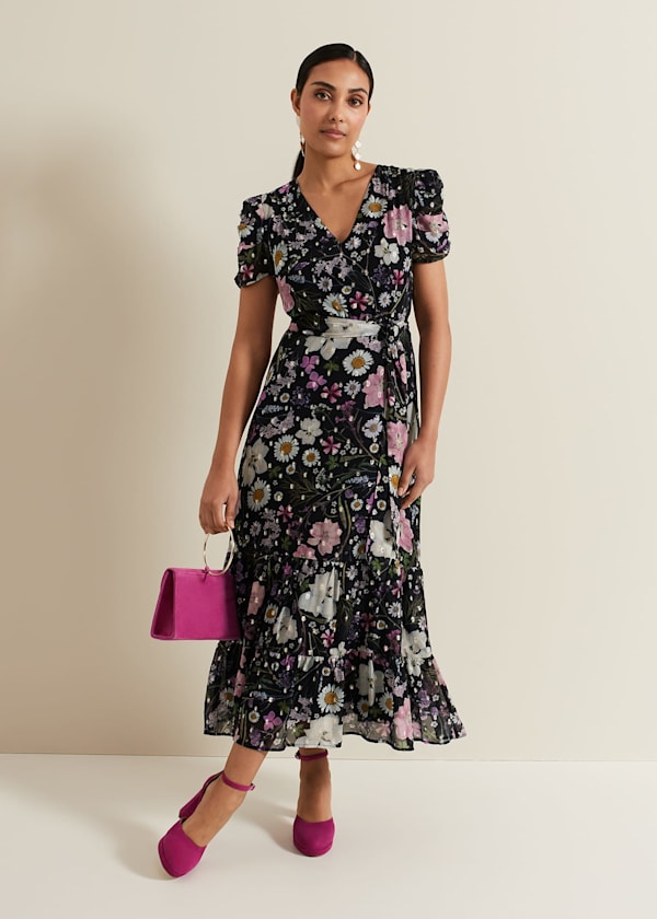 Petite Azalea Print Fil Coupe Dress