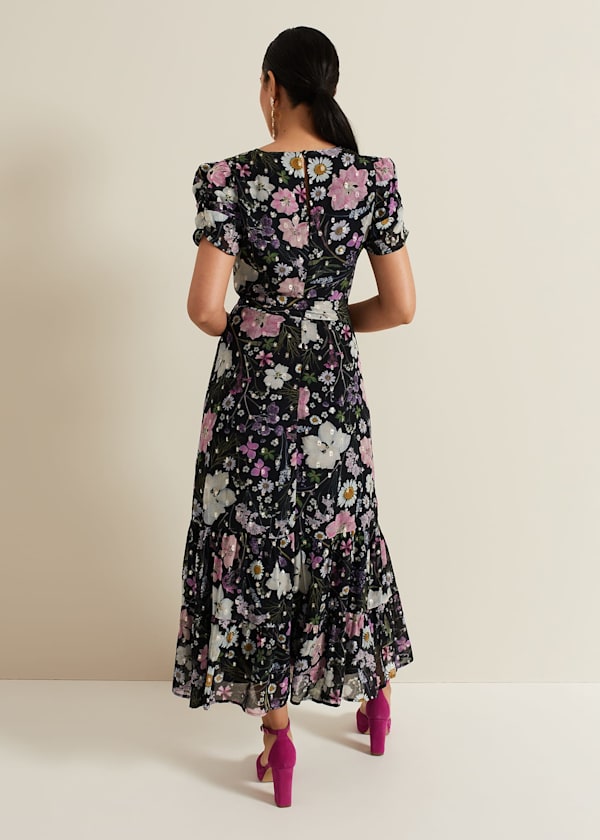 Petite Azalea Print Fil Coupe Dress