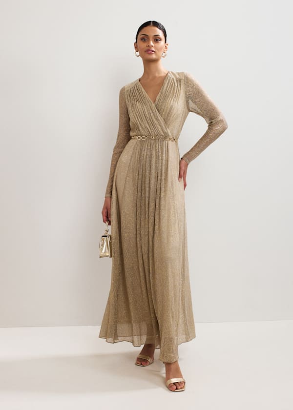 Masie Metallic Jersey Maxi Dress