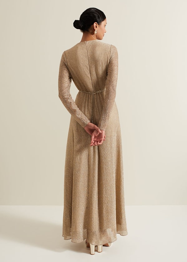 Masie Metallic Jersey Maxi Dress
