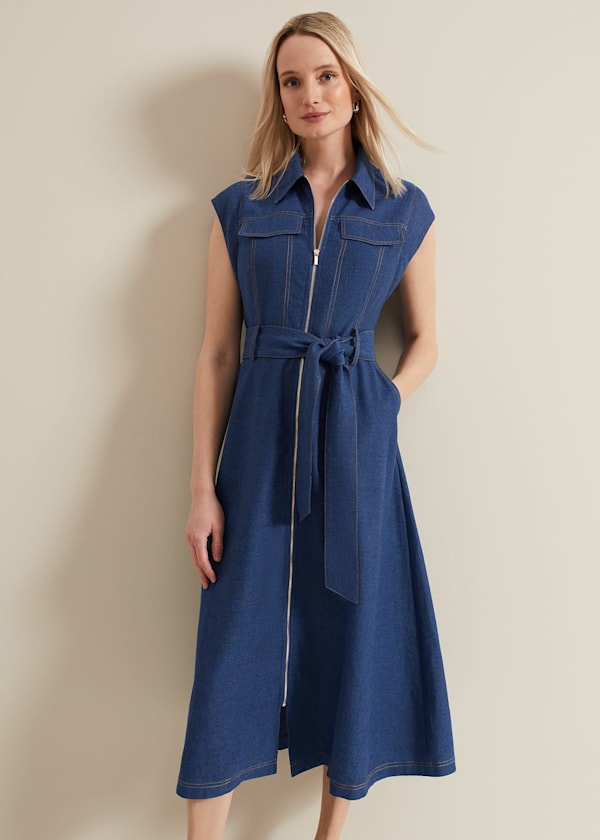 Luiza Denim Midi Dress