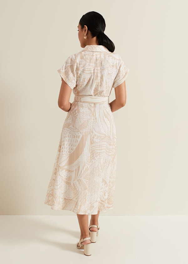 Petite Mandi Abstract Shirt Dress