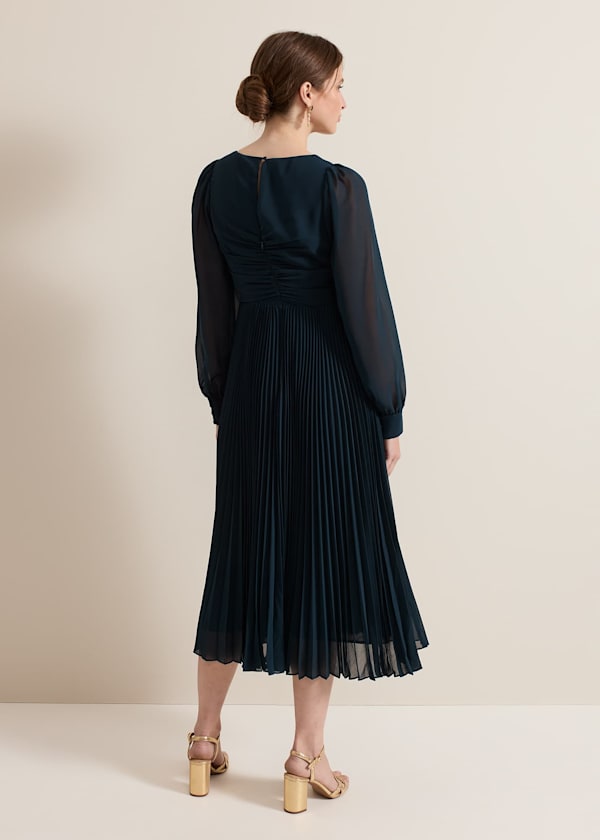 Petite Kindra Teal Midi Dress