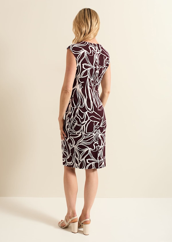 Sabrina Jersey Abstract Tie Midi Dress