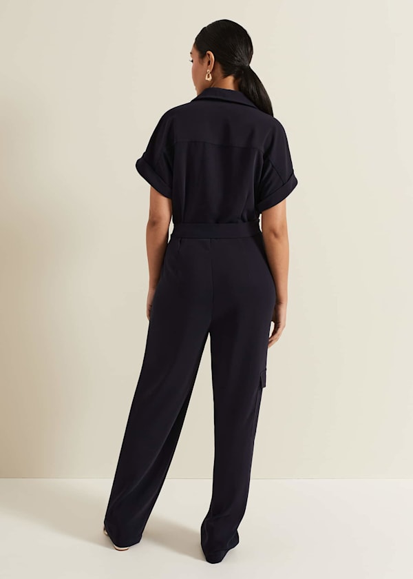 Petite Tallulah Navy Utility Jumpsuit