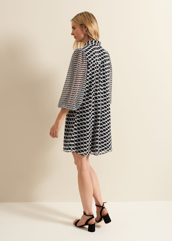 Suki Navy Geo Tunic Mini Dress
