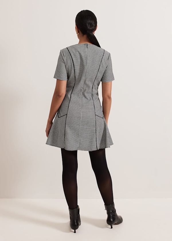 Petite Viola Houndstooth Mini Dress