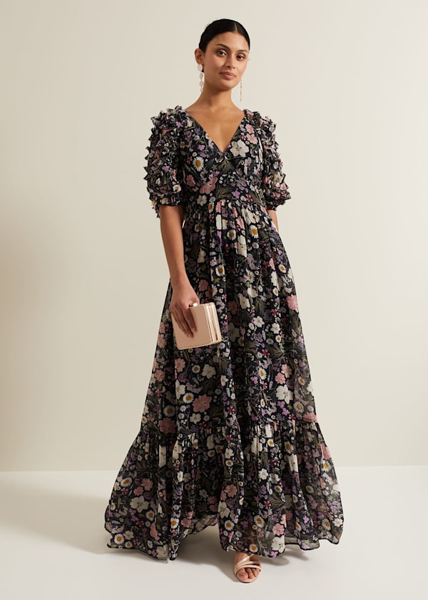 Lesley Multi Coloured Floral Maxi Dress