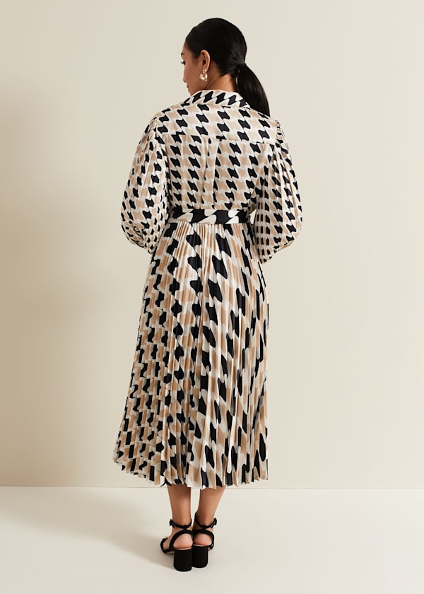 Petite Lyric Geo Pleated Midi Dress
