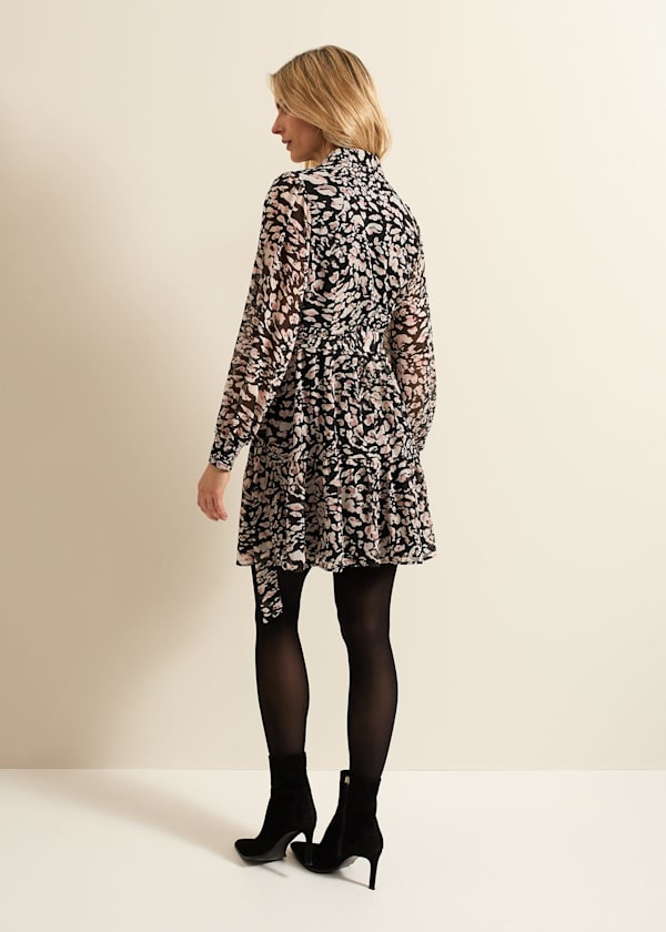 Aisling Black Leopard Swing Dress