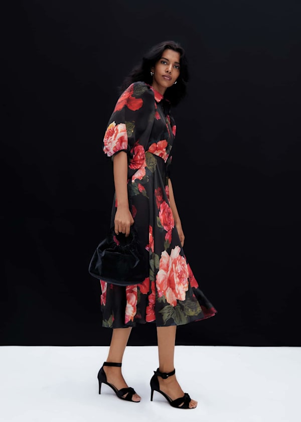 Cilla Floral Shirt Midi Dress