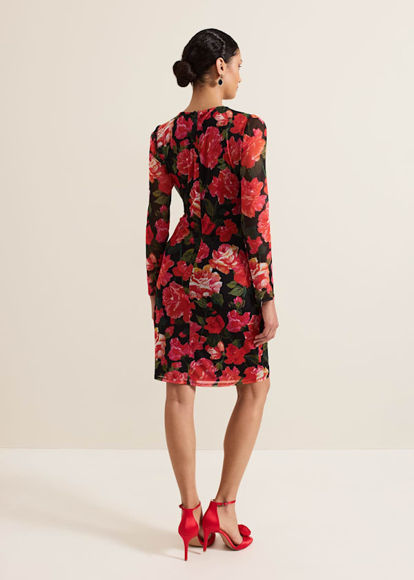 Roshni Mesh Floral Midi Dress