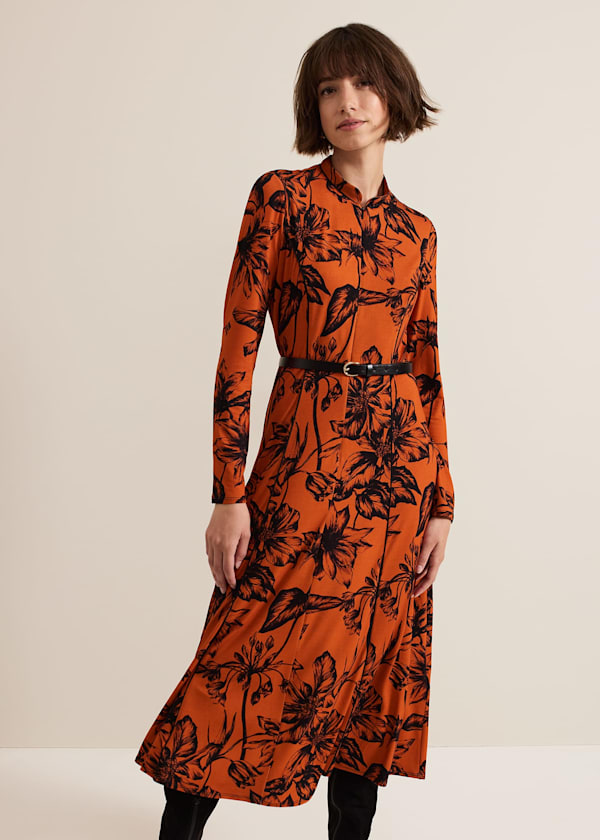 Krissy Floral Piped Midi Dress