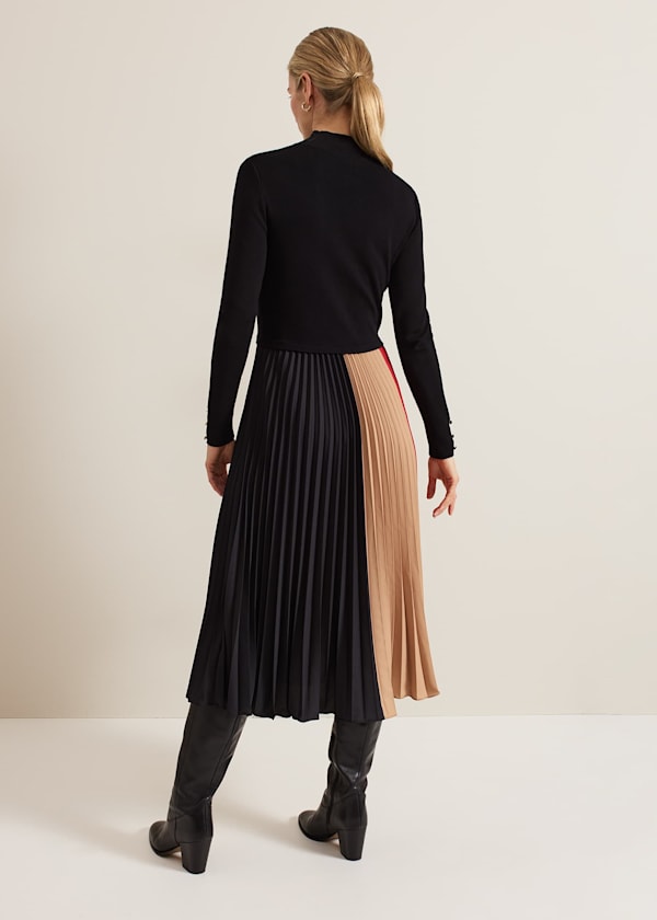 Kiera Colourblock Woven Hem Midi Dress