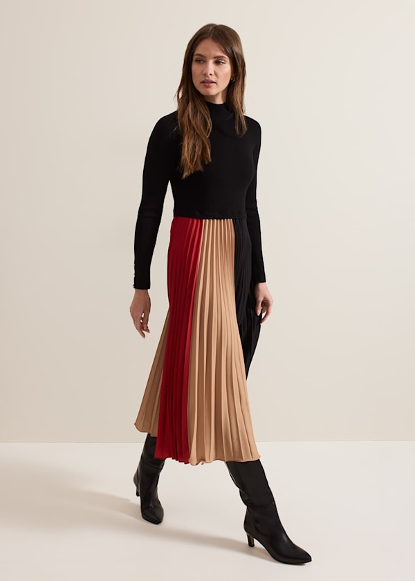 Petite Kiera Colourblock Midi Dress