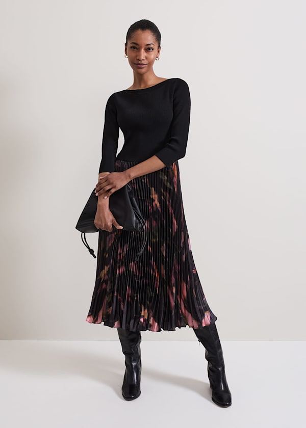 Rhea Woven Hem Abstract Dress