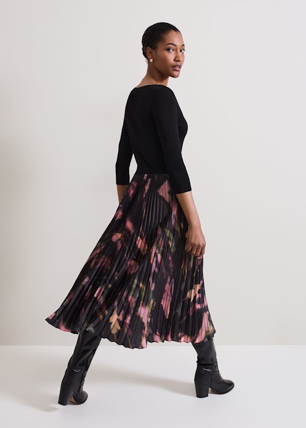 Rhea Woven Hem Abstract Dress