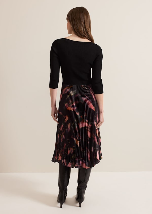 Petite Rhea Woven Hem Abstract Dress