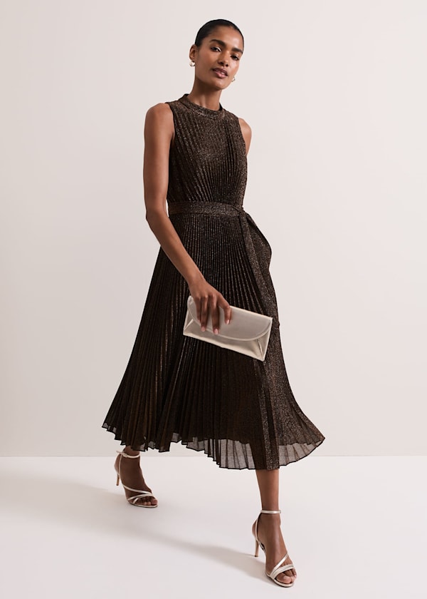 Simara Sparkle Pleat Dress