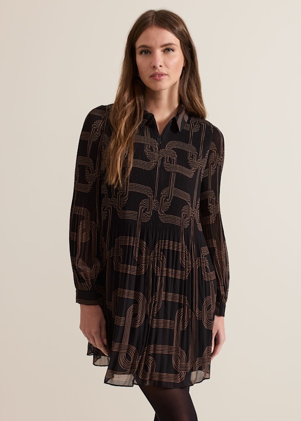 Petite Ella Black Chain Swing Dress