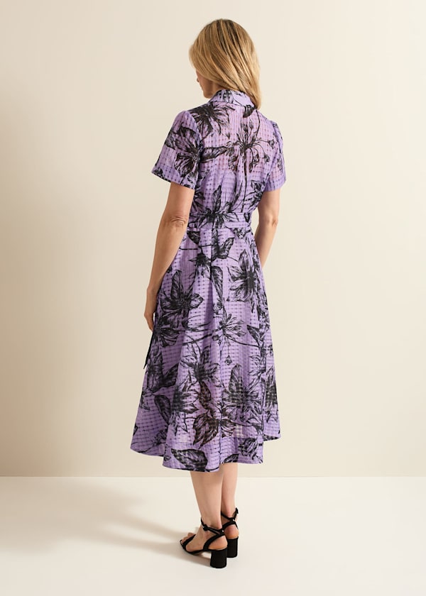 Natalie Lilac Floral Check Dress