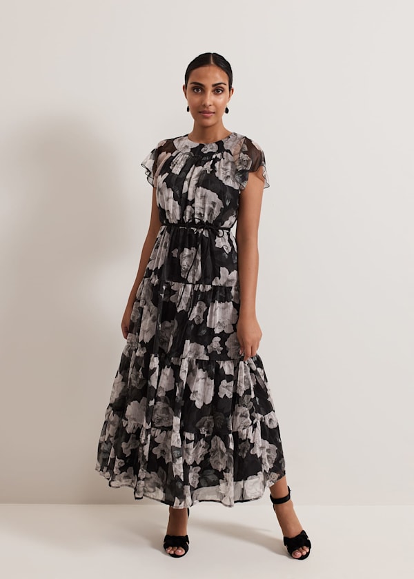 Petite Jordine Floral Print Midaxi Dress