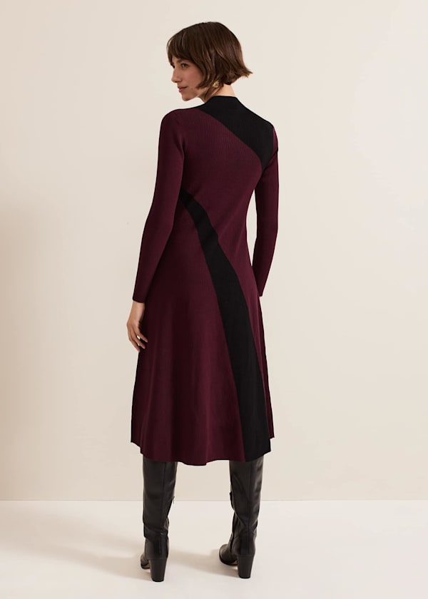 Julie Ribbed Fit And Flare Midi Dress