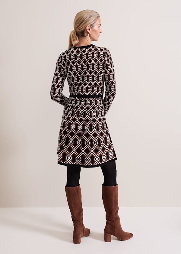 Josie Jacquard Fit And Flare Swing Dress
