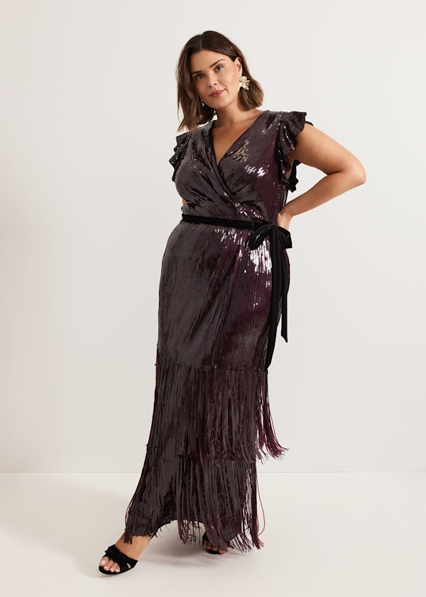 Chanai Sequin Wrap Maxi Dress