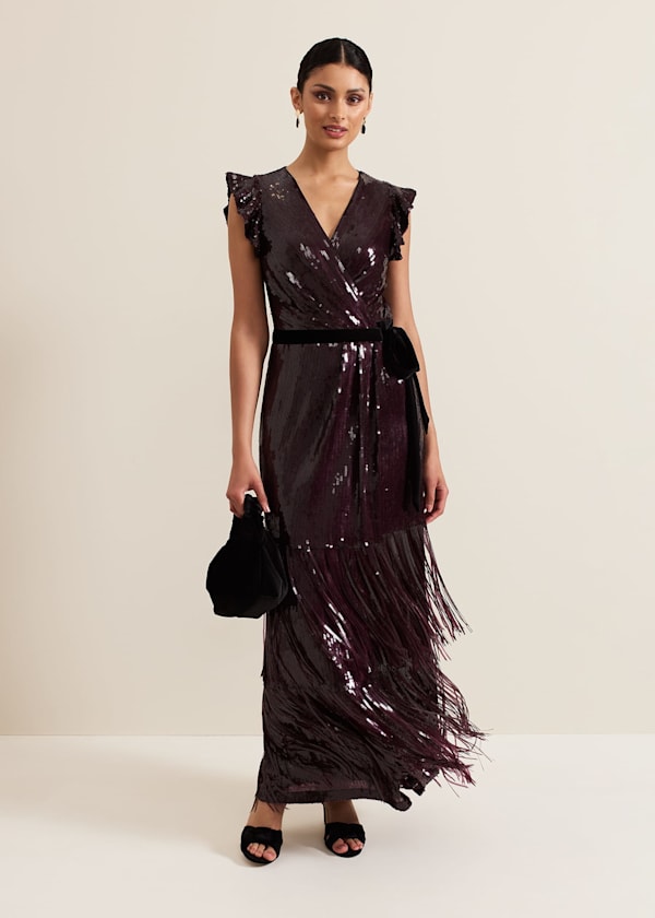 Chanai Sequin Wrap Maxi Dress